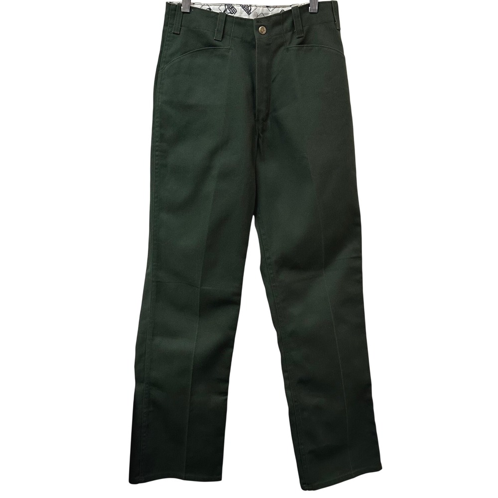 Vintage Ben Davis Work Pants Mens 29 Forest Green Made in USA Straight Leg Twill